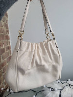 Coach Edie leather beige handbag