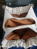 Coach Edie leather beige handbag