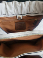 Coach Edie leather beige handbag