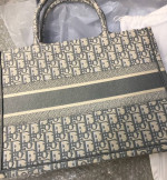 Gray CD Christian Dior Book Tote Bag Purse Women