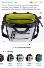 Sherpani Soleil, Anti Theft Convertible Backpack, Laptop Backpack, Travel Backpa