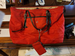 Very nice Long Champ red handbag with brownish handles