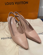 NEW - Louis Vuitton Nude Sparkle Slingback Pump - Size 39