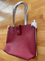 Large Burgandy Tote Bag - New