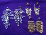 3 Pairs VTG 'Chandelier Pierced Earrings (bundle)
