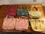 Five Vera Bradley bags, all with change purse