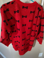 Retro Sparkly Holiday 'Bow' Sweater- very unique-size Large-Great cond