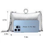 【brand new】Clutch Purses for Women Wedding Women's [Color: F1-silver]
