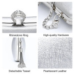【brand new】Clutch Purses for Women Wedding Women's [Color: F1-silver]