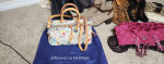 Dooney and Bourke Doodle I Love Shopping Tassel Tote Purse