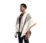 New-Unisex Wool w/Leather Poncho by Colombian Designer Mario Hernandez