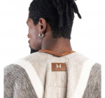 New-Unisex Wool w/Leather Poncho by Colombian Designer Mario Hernandez