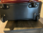McKlein Leather Rolling Travel Bag/Briefcase Deep Red
