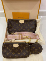 Louis Vuitton Multi Pochette Accessoires Monogram Pink Clutch Crossbody