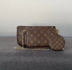 Louis Vuitton Multi Pochette Accessoires Monogram Pink Clutch Crossbody