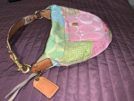 COACH pastel multi color PATCHWORK  hobo shoulder bag purse 90’s era