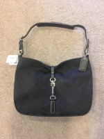 NEW COACH Black Canvas/Leather Purse