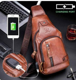 Men's Captainbull Genuine Leather Sling Crossbody Shoulder Bag