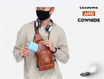 Men's Captainbull Genuine Leather Sling Crossbody Shoulder Bag
