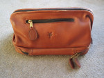 Frye Tan Leather Toiletry Travel Bag Excellent!