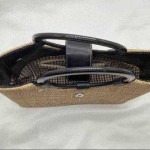 Classic Straw Handbag Black Accents Handles, Complements Espadrilles