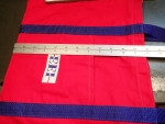 Red Zippered Fabric Tote Bag: Blue Nylon Handles & Front Pocket, New!