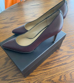 Coach Women’s Vonna Mat Calf/Box Calf, Warm Oxblood, Pointed Toe Heel