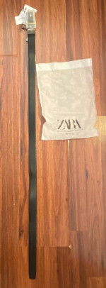 Zara Reversible Leather Belt Black