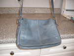 Vintage Coach Blue Leather shoulder Bag