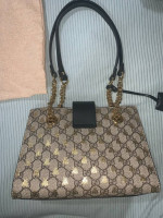 New GUCCI Padlock GG Supreme Bees Print Small Shoulder Bag