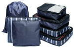 DSW Exclusive 7 Piece Organized Travel Packing Set Navy / White Stripe