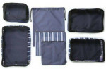 DSW Exclusive 7 Piece Organized Travel Packing Set Navy / White Stripe