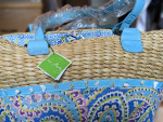 Vera Bradley Purse Capri Blue Pattern Straw Tote Beach Bag - New