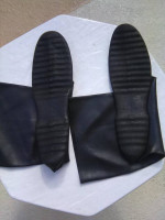 Mens Mid-Calf Black Rubber Rain Boots (Size 11)