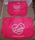 NEW Justice Tote(s) Bag(s) - pink heart shopping - Live Justice