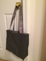 Tote Bag / Purse - Reversible - Grey / White - New - Handcrafted
