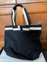 Kate Spade 16" x 13 Black/Cream Canvas Tote Shoulder Bag