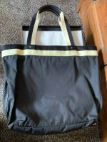 Kate Spade 16" x 13 Black/Cream Canvas Tote Shoulder Bag