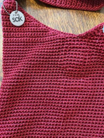 The Sak rich red crocheted purse/shoulder hobo style. Like new, no tag
