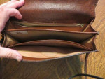 Vintage "The Bridge" leather cross-body purse, handy size, nice cond.