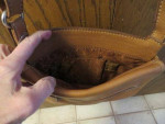 Fossil tan leather cross body purse, multiple pockets, like new