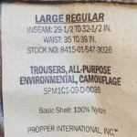 NWT US Army Military All Purpose Enviro Camo Trousers, Large Regular