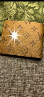 85-HRTT Brown Monogrammed Wallet Mens Folded Wallet Card Slots, Bills, ID Slot
