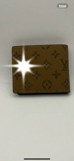 85-HRTT Brown Monogrammed Wallet Mens Folded Wallet Card Slots, Bills, ID Slot