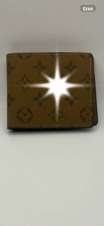 85-HRTT Brown Monogrammed Wallet Mens Folded Wallet Card Slots, Bills, ID Slot