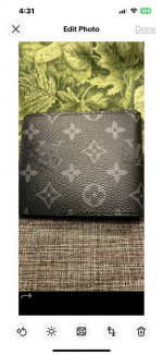 84-HRTT Monogrammed Wallet Mens Black Folded Wallet Card Slots, Bills, ID Slot