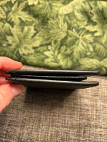84-HRTT Monogrammed Wallet Mens Black Folded Wallet Card Slots, Bills, ID Slot