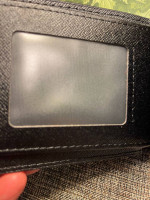 84-HRTT Monogrammed Wallet Mens Black Folded Wallet Card Slots, Bills, ID Slot