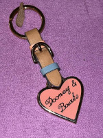 NOS DOONEY & BOURKE enamel โข leather ๐ KEY FOB keychain NEW