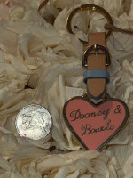 NOS DOONEY & BOURKE enamel โข leather ๐ KEY FOB keychain NEW